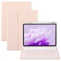 For Huawei MatePad Air 11.5 Square Button Bluetooth Keyboard Rotatable Holder Leather Case(Rose Gold