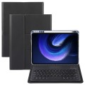 For Xiaomi Pad 6 Square Button Bluetooth Keyboard Rotatable Holder Leather Case(Black)