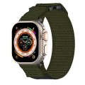 For Apple Watch Ultra 49mm Nylon Hook And Loop Fastener Watch Band(Army Green)