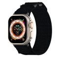For Apple Watch Series 7 45mm Nylon Hook And Loop Fastener Watch Band(Black)