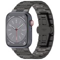 For Apple Watch SE 2023 44mm Twill Stainless Steel Watch Band(Black)