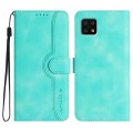 For Sharp Aquos Sense 6/Aquos Sense6s Heart Pattern Skin Feel Leather Phone Case(Light Blue)