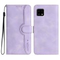 For Sharp Aquos sense4 4G/5G/Sense4 Lite Heart Pattern Skin Feel Leather Phone Case(Purple)