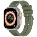 For Apple Watch Series 7 45mm Ordinary Buckle Hybrid Nylon Braid Silicone Watch Band(Green)