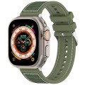 For Apple Watch Series 5 40mm Ordinary Buckle Hybrid Nylon Braid Silicone Watch Band(Green)