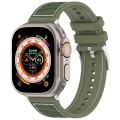 For Apple Watch SE 2023 44mm Official Buckle Hybrid Nylon Braid Silicone Watch Band(Green)