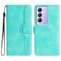 For vivo V30 Lite 5G India/T3 5G IDN Heart Pattern Skin Feel Leather Phone Case(Light Blue)