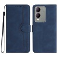 For vivo Y17s 4G Global/Y28 5G India Heart Pattern Skin Feel Leather Phone Case(Royal Blue)