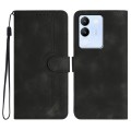 For vivo V29e 5G Global/Y200 5G Global Heart Pattern Skin Feel Leather Phone Case(Black)