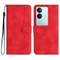 For vivo V29 5G Global/V29 Pro Heart Pattern Skin Feel Leather Phone Case(Red)