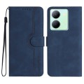For vivo Y27 5G/Y36 4G India Heart Pattern Skin Feel Leather Phone Case(Royal Blue)
