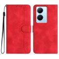 For vivo V29 Lite Heart Pattern Skin Feel Leather Phone Case(Red)