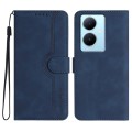 For vivo V29 Lite Heart Pattern Skin Feel Leather Phone Case(Royal Blue)