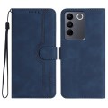 For vivo V27e 4G Global/T2 4G Global Heart Pattern Skin Feel Leather Phone Case(Royal Blue)