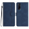 For vivo Y72 5G/iQOO Z3/Y52 5G Heart Pattern Skin Feel Leather Phone Case(Royal Blue)