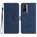 For vivo iQOO U5e 5G/Y30 5G/Y33e 5G Heart Pattern Skin Feel Leather Phone Case(Royal Blue)