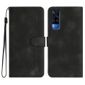 For vivo Y53s 4G/Y51a/Y33 4G Heart Pattern Skin Feel Leather Phone Case(Black)