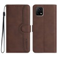 For vivo Y72 5G India Heart Pattern Skin Feel Leather Phone Case(Brown)