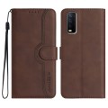 For vivo Y20a/Y20g/Y12a Heart Pattern Skin Feel Leather Phone Case(Brown)