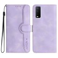 For vivo Y20/Y20i/Y11s/Y12s/iQOO U1x Heart Pattern Skin Feel Leather Phone Case(Purple)