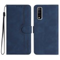 For vivo Y70s Heart Pattern Skin Feel Leather Phone Case(Royal Blue)