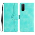 For vivo Y30 4G Global Heart Pattern Skin Feel Leather Phone Case(Light Blue)