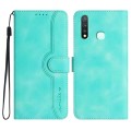 For vivo Y19/U3/Y5s/Z5i/U20 Heart Pattern Skin Feel Leather Phone Case(Light Blue)