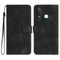 For vivo Y19/U3/Y5s/Z5i/U20 Heart Pattern Skin Feel Leather Phone Case(Black)