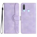 For vivo Y17/Y15/Y12/Y11 Heart Pattern Skin Feel Leather Phone Case(Purple)
