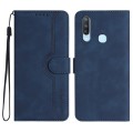 For vivo Y17/Y15/Y12/Y11 Heart Pattern Skin Feel Leather Phone Case(Royal Blue)