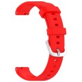 12mm Universal Solid Color Silver Buckle Silicone Watch Band(Red)