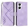 For ZTE Libero 5G IV Line Pattern Skin Feel Leather Phone Case(Light Purple)