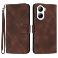 For ZTE Libero 5G IV Line Pattern Skin Feel Leather Phone Case(Coffee)