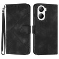 For ZTE Libero 5G IV Line Pattern Skin Feel Leather Phone Case(Black)