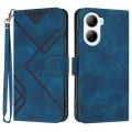 For ZTE Libero 5G IV Line Pattern Skin Feel Leather Phone Case(Royal Blue)