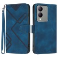 For vivo Y17s 4G Global/Y28 5G India Line Pattern Skin Feel Leather Phone Case(Royal Blue)