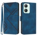 For vivo Y03 4G Global Line Pattern Skin Feel Leather Phone Case(Royal Blue)