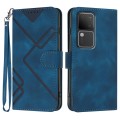 For vivo V30 5G Global/V30 Pro 5G Global Line Pattern Skin Feel Leather Phone Case(Royal Blue)