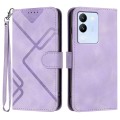 For vivo V29e 5G Global/Y200 5G Global Line Pattern Skin Feel Leather Phone Case(Light Purple)