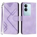 For vivo V29 5G Global/V29 Pro Line Pattern Skin Feel Leather Phone Case(Light Purple)