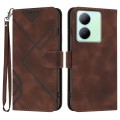 For vivo Y27 5G/Y36 4G India Line Pattern Skin Feel Leather Phone Case(Coffee)