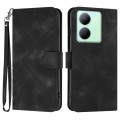 For vivo Y27 5G/Y36 4G India Line Pattern Skin Feel Leather Phone Case(Black)