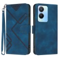 For vivo Y56 5G Global/Y16 4G Global Line Pattern Skin Feel Leather Phone Case(Royal Blue)