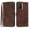 For vivo iQOO U5e 5G/Y30 5G/Y33e 5G Line Pattern Skin Feel Leather Phone Case(Coffee)