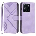 For vivo Y22 4G Global/Y77 5G Global Line Pattern Skin Feel Leather Phone Case(Light Purple)