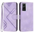 For vivo Y75 5G Global/T1 5G Global Line Pattern Skin Feel Leather Phone Case(Light Purple)