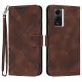 For vivo Y75 5G Global/T1 5G Global Line Pattern Skin Feel Leather Phone Case(Coffee)