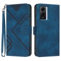 For vivo Y75 5G Global/T1 5G Global Line Pattern Skin Feel Leather Phone Case(Royal Blue)