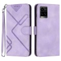 For vivo Y33s 4G Global/Y21/Y21s/Y21t Line Pattern Skin Feel Leather Phone Case(Light Purple)