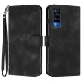 For vivo Y53s 4G/Y51a/Y33 4G Line Pattern Skin Feel Leather Phone Case(Black)